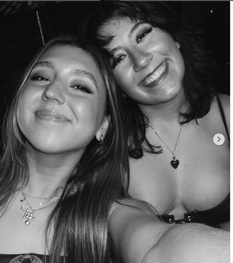 A Black and White Photo of Corrina Grant With her mother Amy Grant